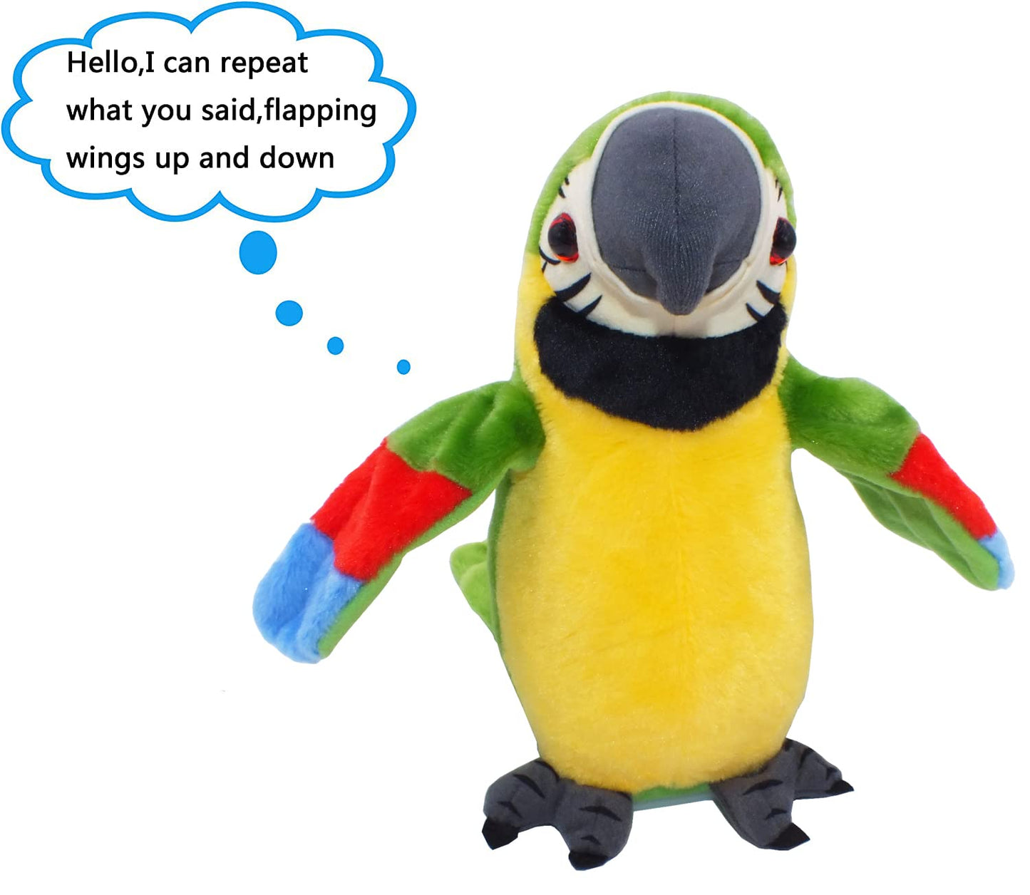 Vincilee Talking Parrot Repeat What You Say Mimicry Pet Toy Plush Buddy Parrot for Children Gift,10cm x 20cm ( Green)