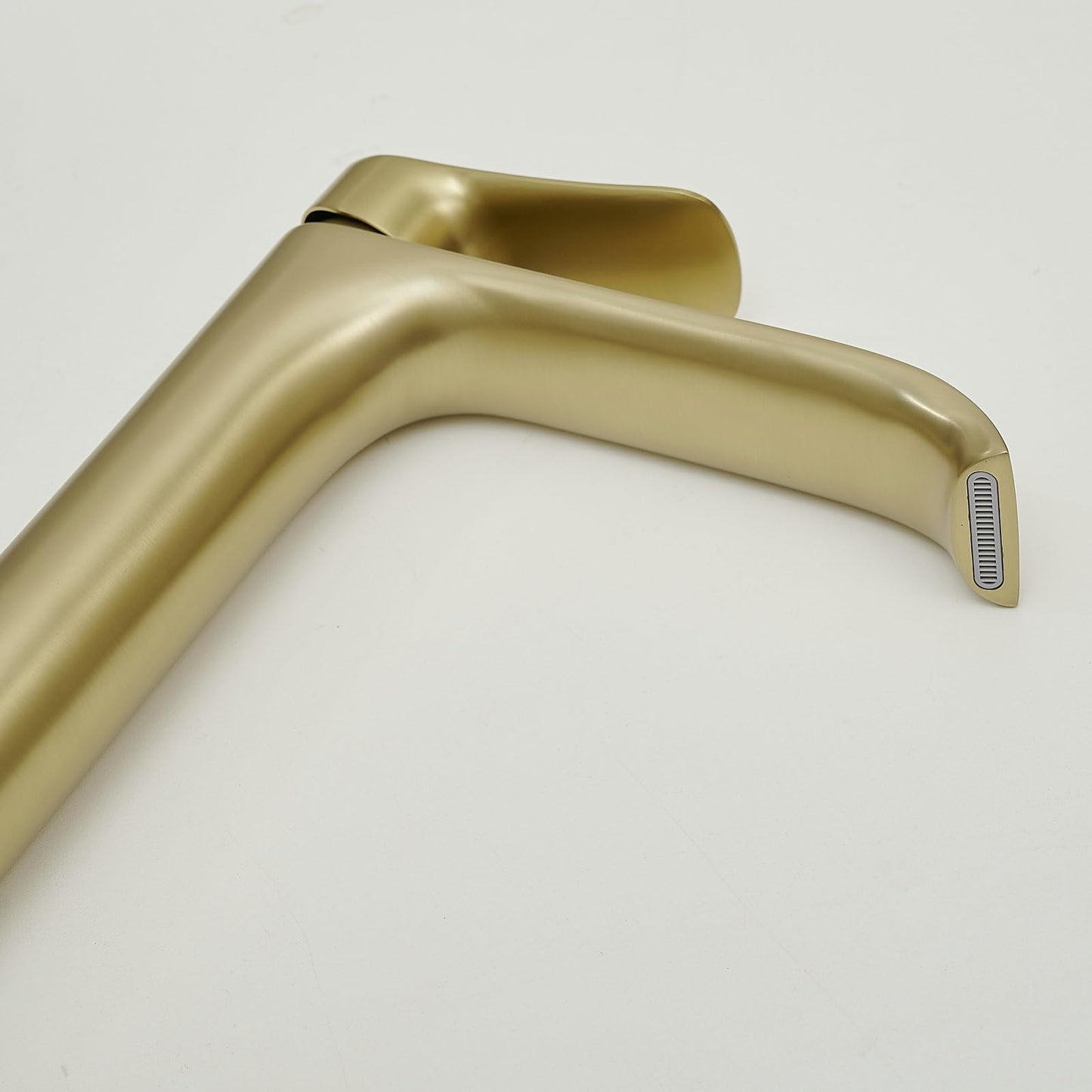 Tall Vessel Sink Faucet Bathroom Waterfall Faucet Brushed Gold Finished Single Handle Matte Black Vanity Bathroom Faucet Basin Mixer Tap with Water Supply Hose and Pop Up Sink Drain