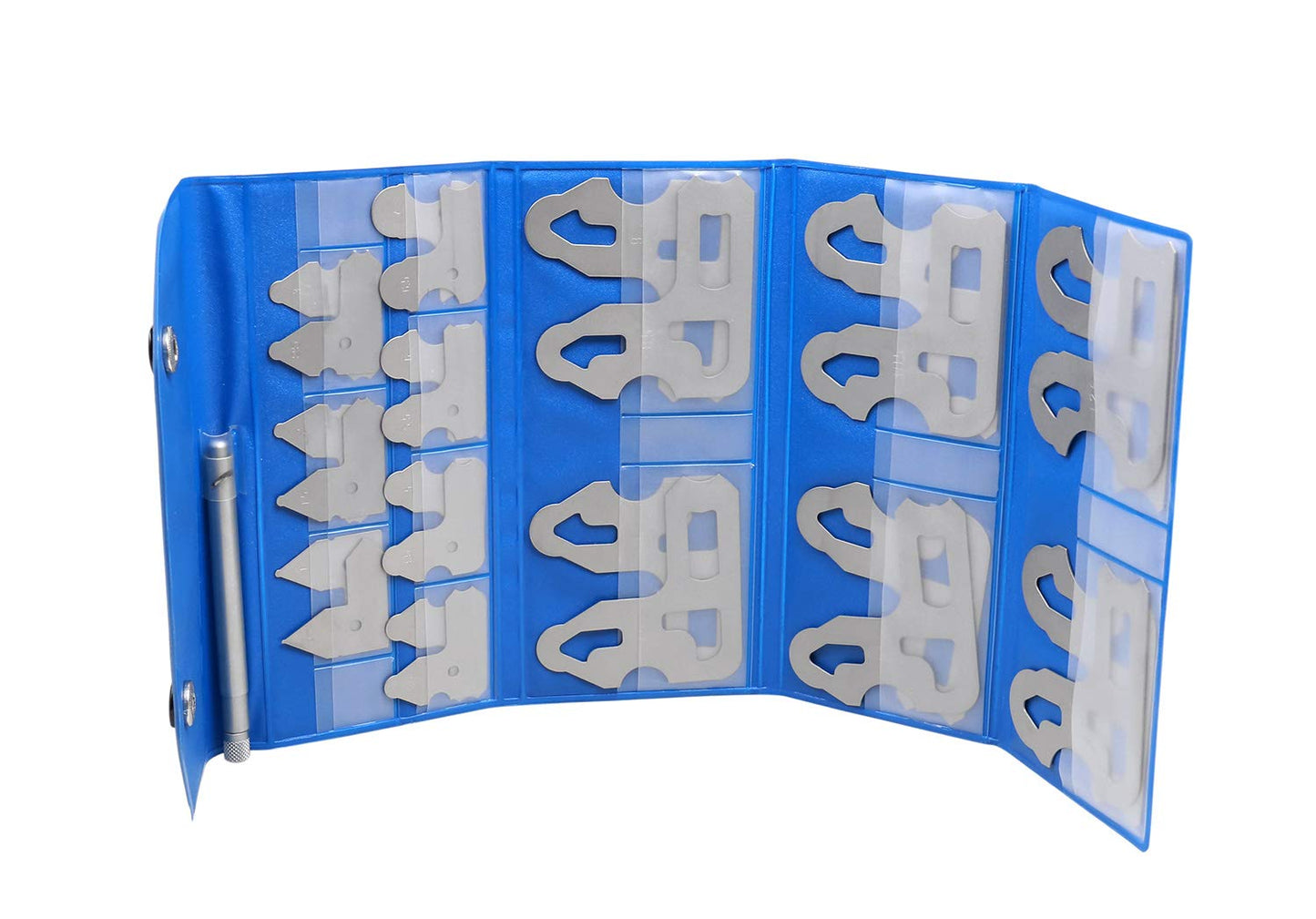 Accusize Industrial Tools 26 Pc Radius Gauge Set Metric 0.5 mm -13.0 mm Gauges with Holder, 3602-5026