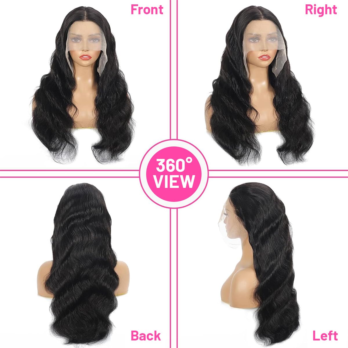 Thickrot Body Wave Lace Front Wigs Human Hair Pre Plucked 200% Density 13X4 HD Lace Frontal Wigs Human Hair Glueless Wigs for Women Body Wave Wig Human Hair Natural Color 26 Inch