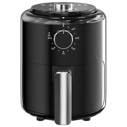 Compact Air Fryer Small 2QT, 4-in-1 Small Mini Airfryer, Bake, Roast, Reheat, 98% Less Oil, Adjustable Temperature Control w/ 60min Timer, Quiet, Nonstick & Dishwasher Safe Basket, BPA-Free, Black