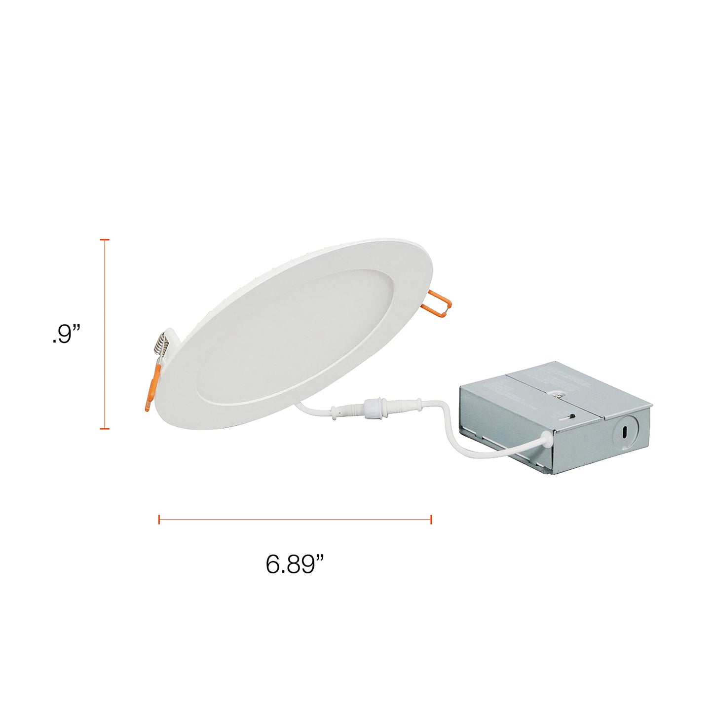 SYLVANIA LED 6" Slim Microdisk Recessed Downlight Junction Box, 16W, CCT 5 Color Selectable, 2700K/3000K/3500K/4000K/5000K, 1200 Lumens, Dimmable - 4 Pack (61406)