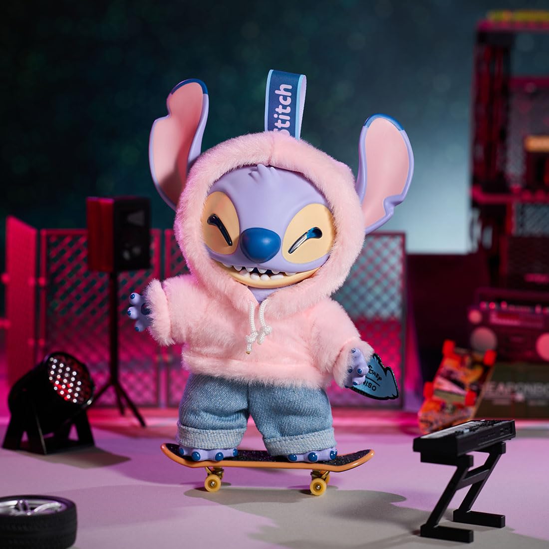 MINISO Disney Stitch GenZ Street Collection Vinyl Plush Pendant Surprise Box Figure Model Random Design Blind Box Toy Collectible Toy for Home Decor Birthday Gifts (Random One Figure)