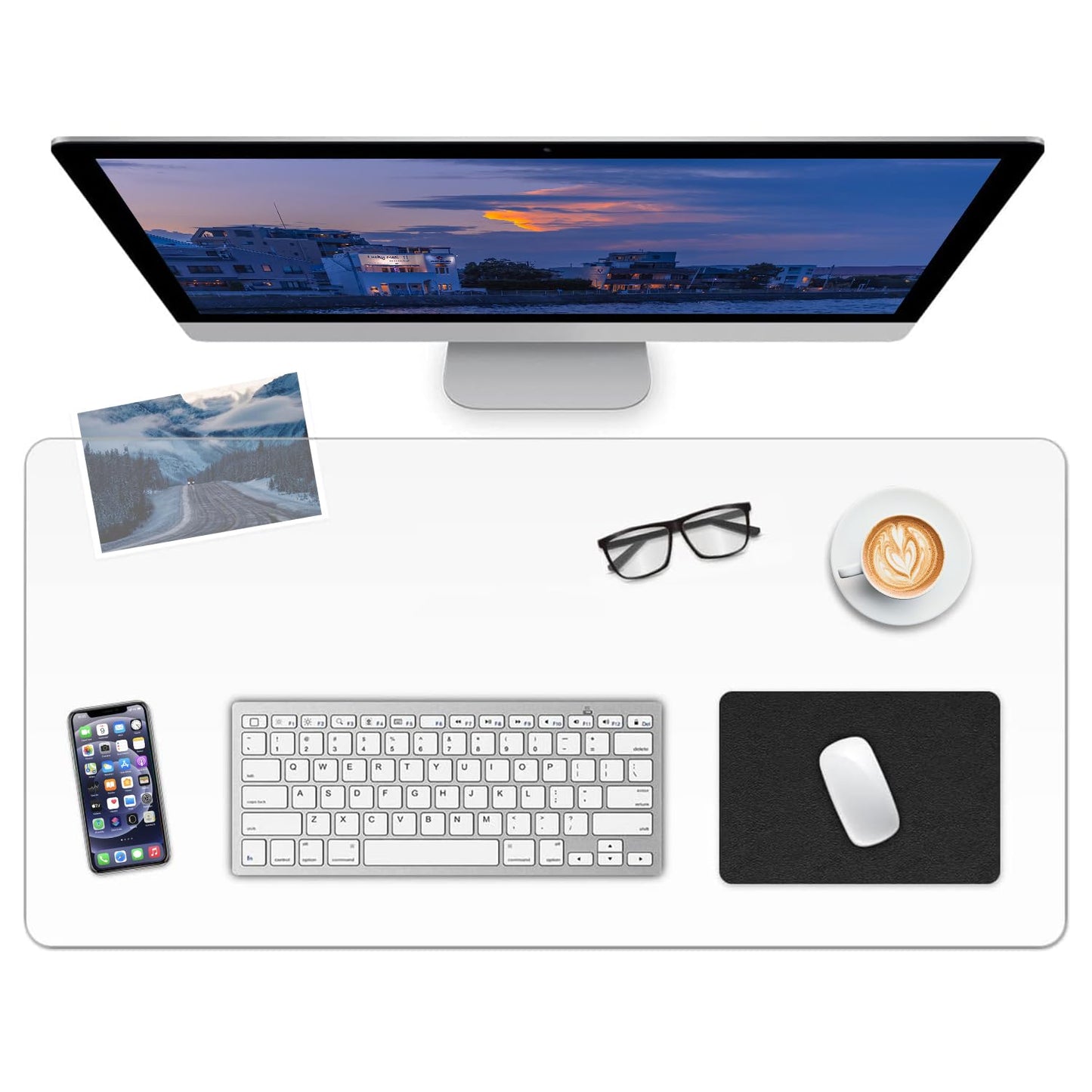 LBJFYHJN Clear Desk Mat, Non-Slip PVC Desk Protector Mat with Round Edge, Heat Resistant & Waterproof Clear Desk Writing Mat for Home and Office (47.2"*23.6")