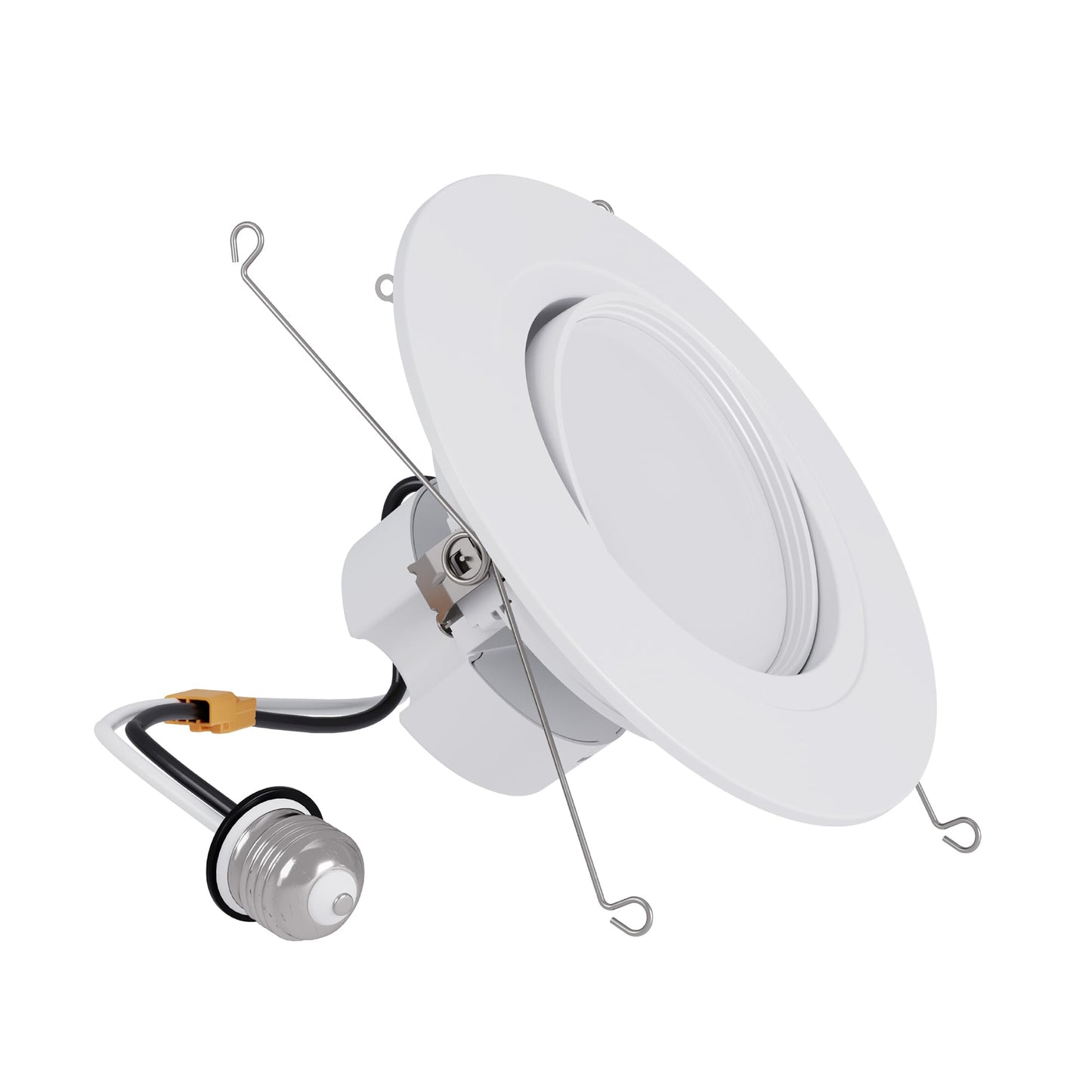 HALO RA 6 inch LED Recessed Light Trim with Adjustable Gimbal, Selectable Lumens and Selectable Color Temperature, Dim-to-Warm Feature, Damp Location Rated RA56LS9FSD2W1EWH