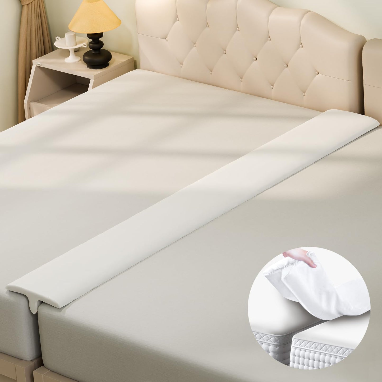 ENITYA Split King Gap Filler for Adjustable Bed, Wider Mattress Bridge-Twin/Twin XL to King Converter,Bed Connector to King Making for Stayover,Family Room(80" L x 12" W)
