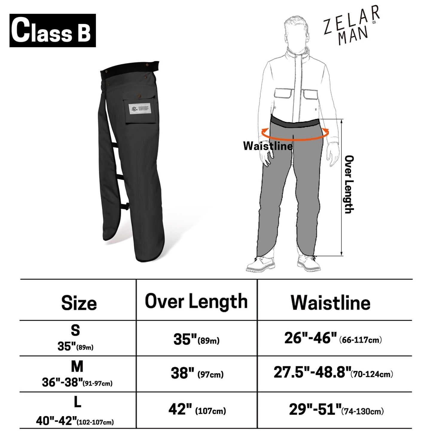 ZELARMAN Chainsaw Chaps Apron Wrap 8-layer for Men/Women Loggers Forest Workers Protective Chain Saw Pants Adjustable