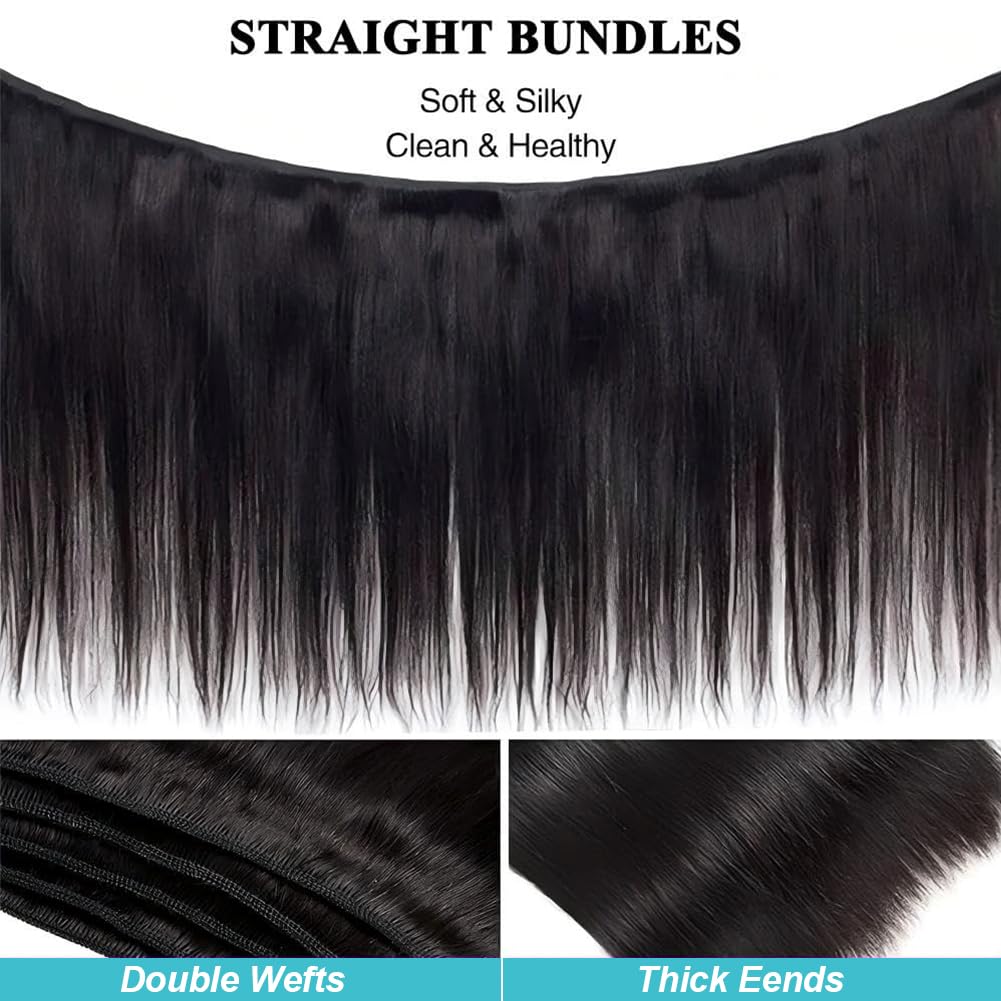 AnJudyReid Straight Hair Bundles 13A Brazilian Virgin Human Hair Bundles Straight 22 Inch 100% Unprocessed Virgin Hair 1 Bundles Straight Weave Hair Human Bundles