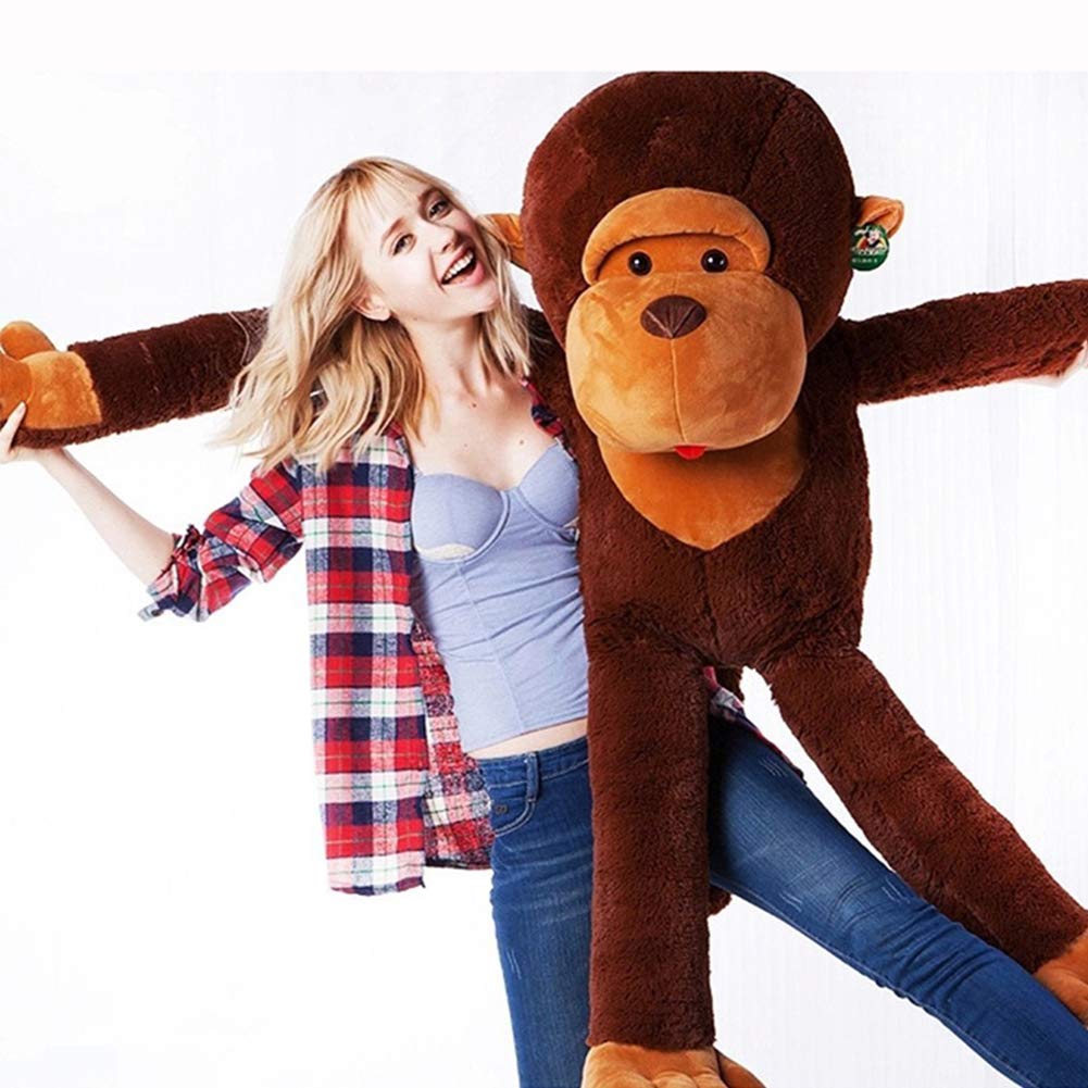 YunNasi Large Stuffed Monkey Giant Monkey Stuffed Animal Big Gorilla Plush Toy for Kids and Girlfriends (43.3 Inches)