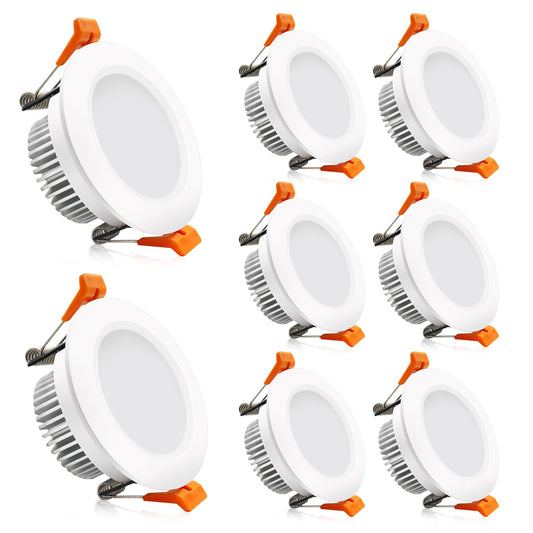 2 Inch LED Downlight, Recessed Lighting Dimmable Ceiling Light, 3W, 5500K Daylight White, CRI80 with LED Driver(35W Halogen Equivalent), 8 Pack