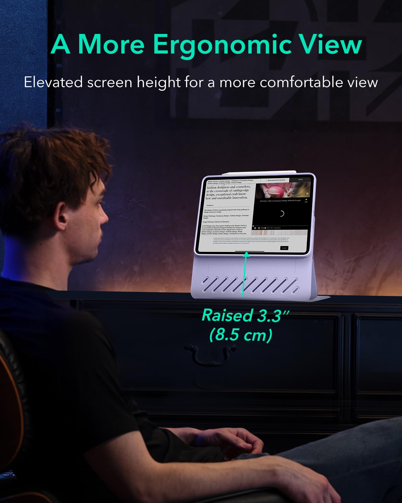 ESR for iPad Air 11 Inch Case M3/M2 (2025/2024), iPad Air 5th/4th Gen Case (2022/2020) 10.9 Inch, Removable Magnetic Cover, Adjustable Portrait/Landscape Stand, 9 Standing Angles, Light Purple