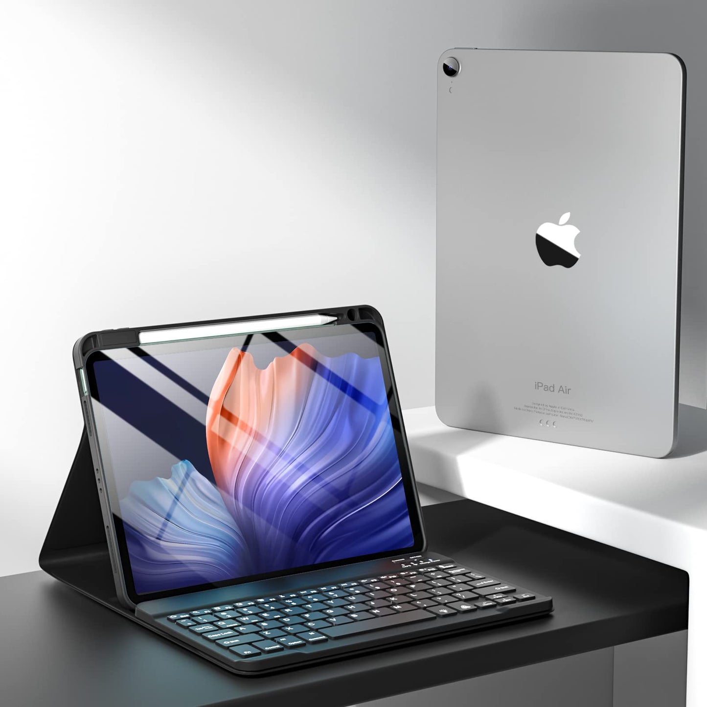 Harvopu Compatible for iPad Air 11-inch M2/ 10.9 Inch Air 5th 4th Generation Case with Keyboard - Backlit Detachable, Folio Cover with Pencil Holder for iPad Air 11 2024/ Air 5 2022/ Air 4 (Black)