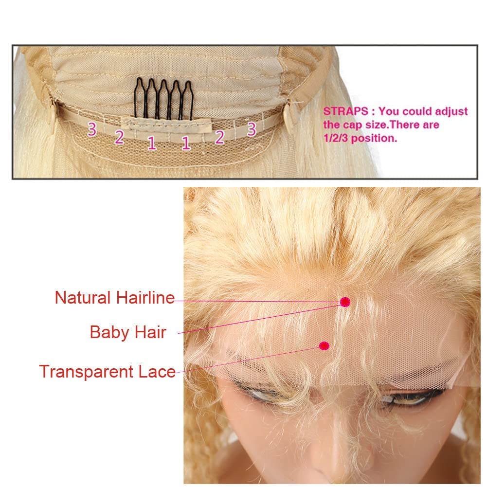 613 Lace Front Wig with 13x6 Transparent Deep Wave Lace - 180 Density, Free Part, Bleached Knots, Baby Hair - 613 HD Lace Frontal Wig for Women