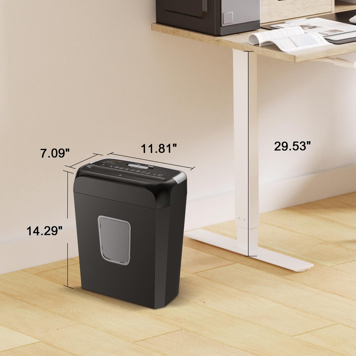 Bonsaii Paper Shredder for Home Use, 3.4 Gal Wastebasket, 6 Sheet Crosscut Paper Credit Cards, Staples, and Clips Shredder for Home Office Use, Portable Handle Design (C237-B New Version)