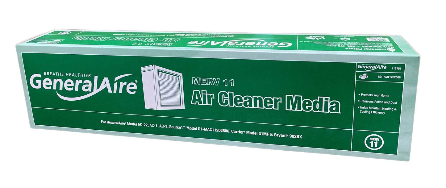 MERV 11 4001 Filter for GeneralAire 12758 for AC1, AC22, AC3, Carrier 31MF, and Bryant® 902BX (1)