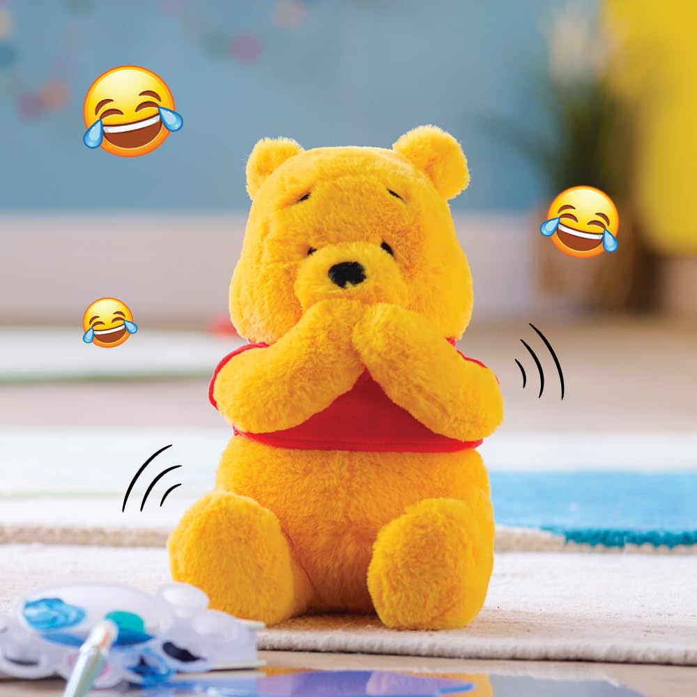 Disney Store Official Giggle and Wiggle Laughing Disney Plush Toy - Winnie The Pooh Stuffed Animal with Laughing & Shaking Interactive Features - Cute Stuffed Animal for Kids - 11 Inches