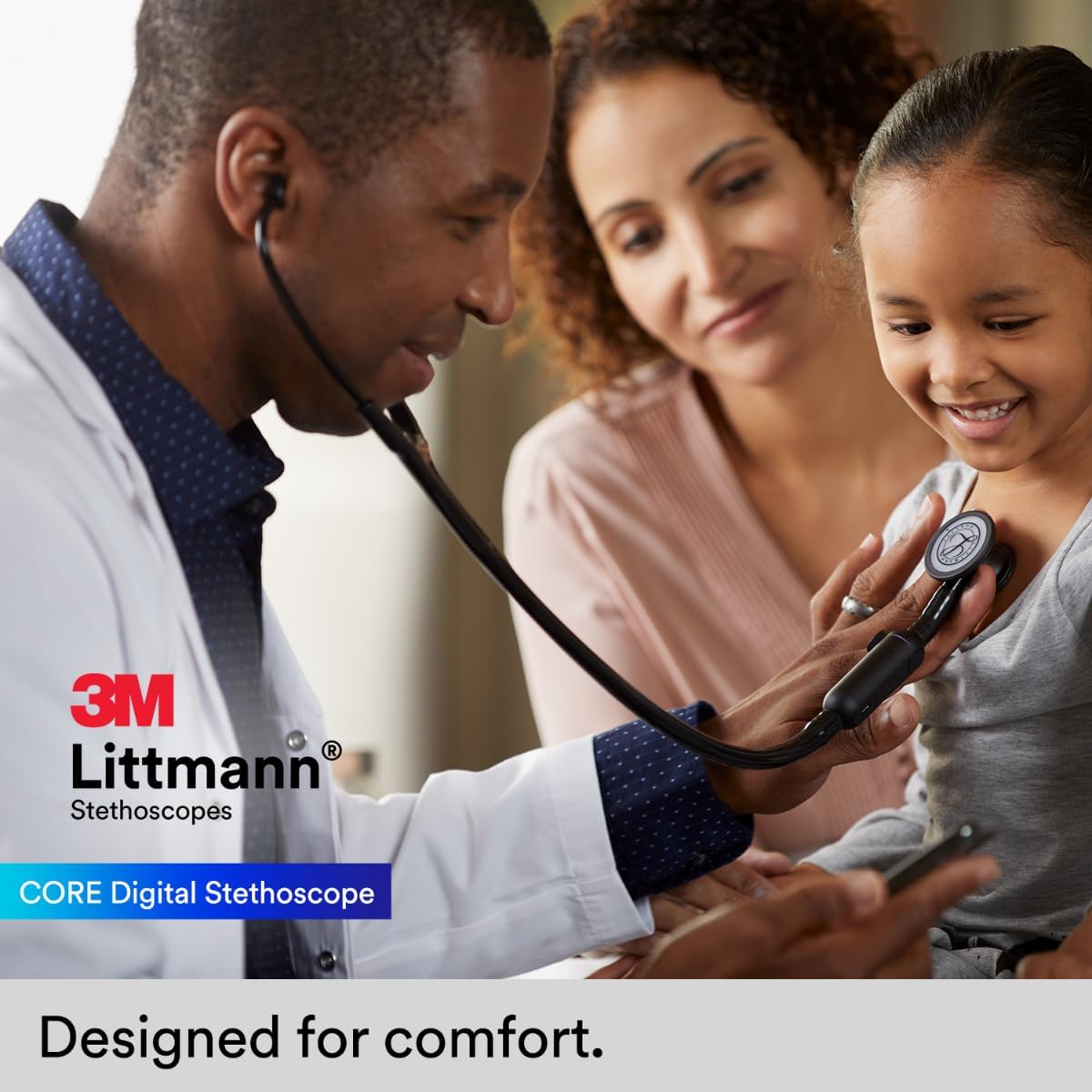 3M Littmann CORE Digital Stethoscope, Our Most Advanced Stethoscope Yet, Up To 40x Amplification, Active Noise Cancellation, In-App Sound Wave Visualization, High Polish Rainbow Chestpiece, 8570