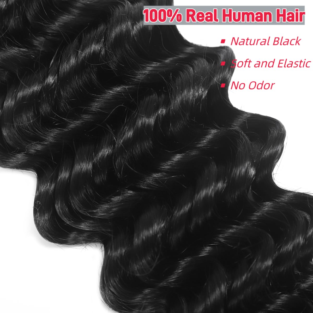 Human Braiding Hair Deep Wave Bulk Human Hair for Braiding No Weft 2 Bundles 100g 18Inch 10A Brazilian Virgin Human Hair Braiding Hair Extensions Curly Bulk Human Hair for Boho Braids
