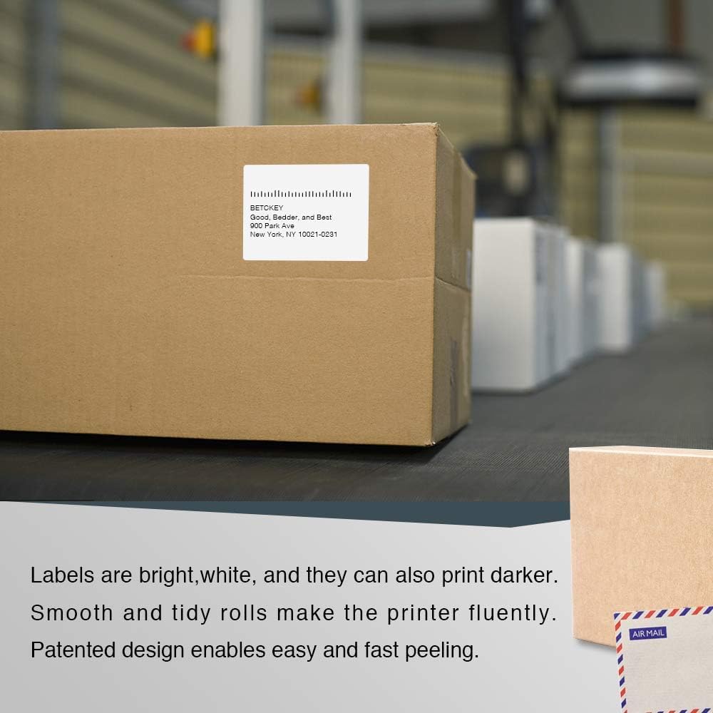 BETCKEY - Multipurpose Labels Replace for DYMO 30324/30258 (2-1/8" x 2-3/4"), Perforated, Compatible with DYMO Labelwriter 450, 4XL, NOT Fit 550 & 5XL [16 Rolls/6400 Labels]