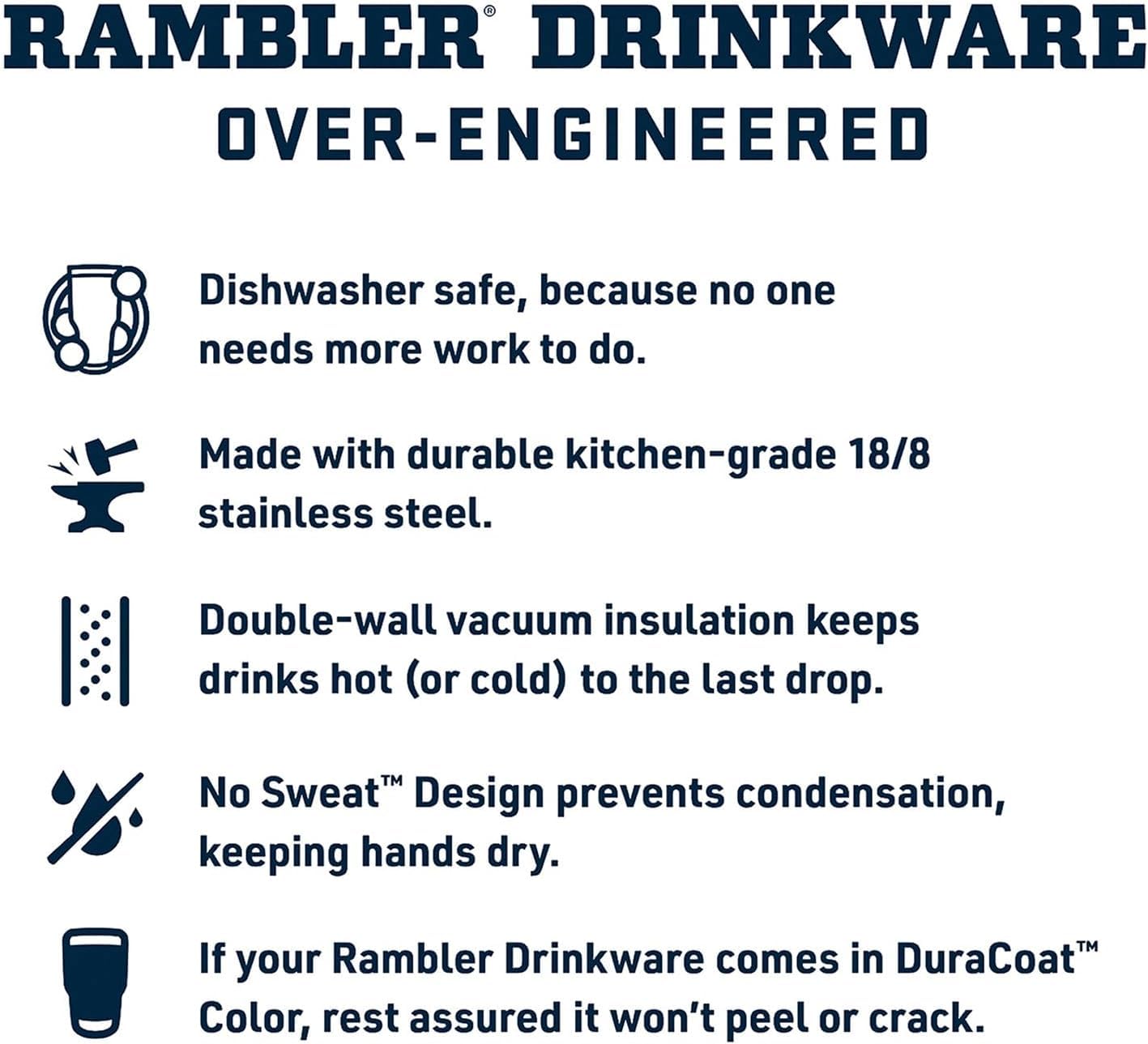 YETI Rambler 35 oz Tumbler with Handle and Straw Lid, Travel Mug Water Tumbler, Vacuum Insulated Cup with Handle, Stainless Steel, Moon Dust - Textured