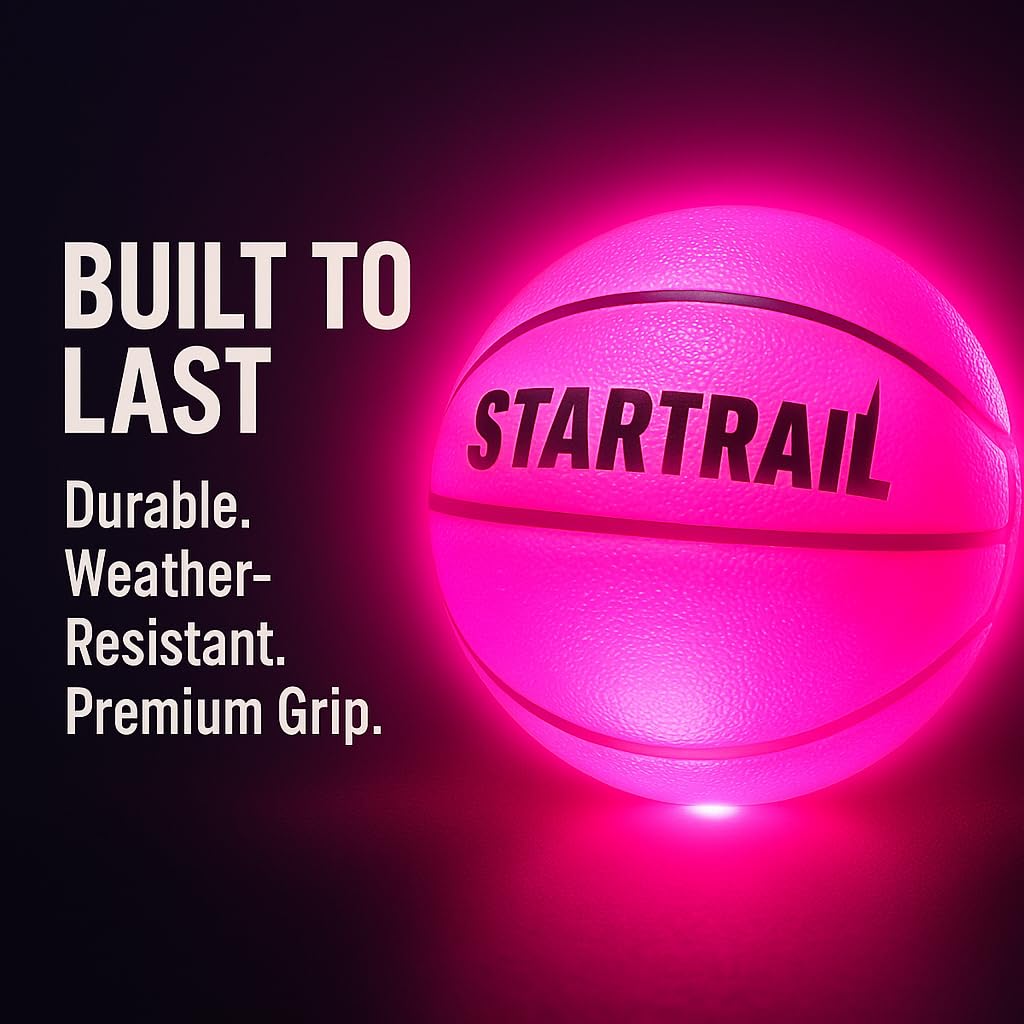 Glow in the Dark Basketball - LED Light Up Basketball - Sports Gear Accessories Gift for Girls Age 8-15+ | Extra Battery and 3 Pumps Included | Girls Teen Gift for Ages 8-15+ | Outdoor Sports Gear
