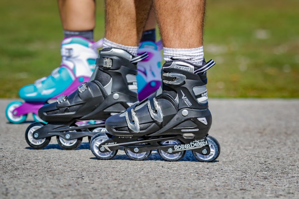 Roller Derby V-Tech 500 Inline Skates with Adjustable Sizing for kids, teens, and adults, Large (6-9), Black
