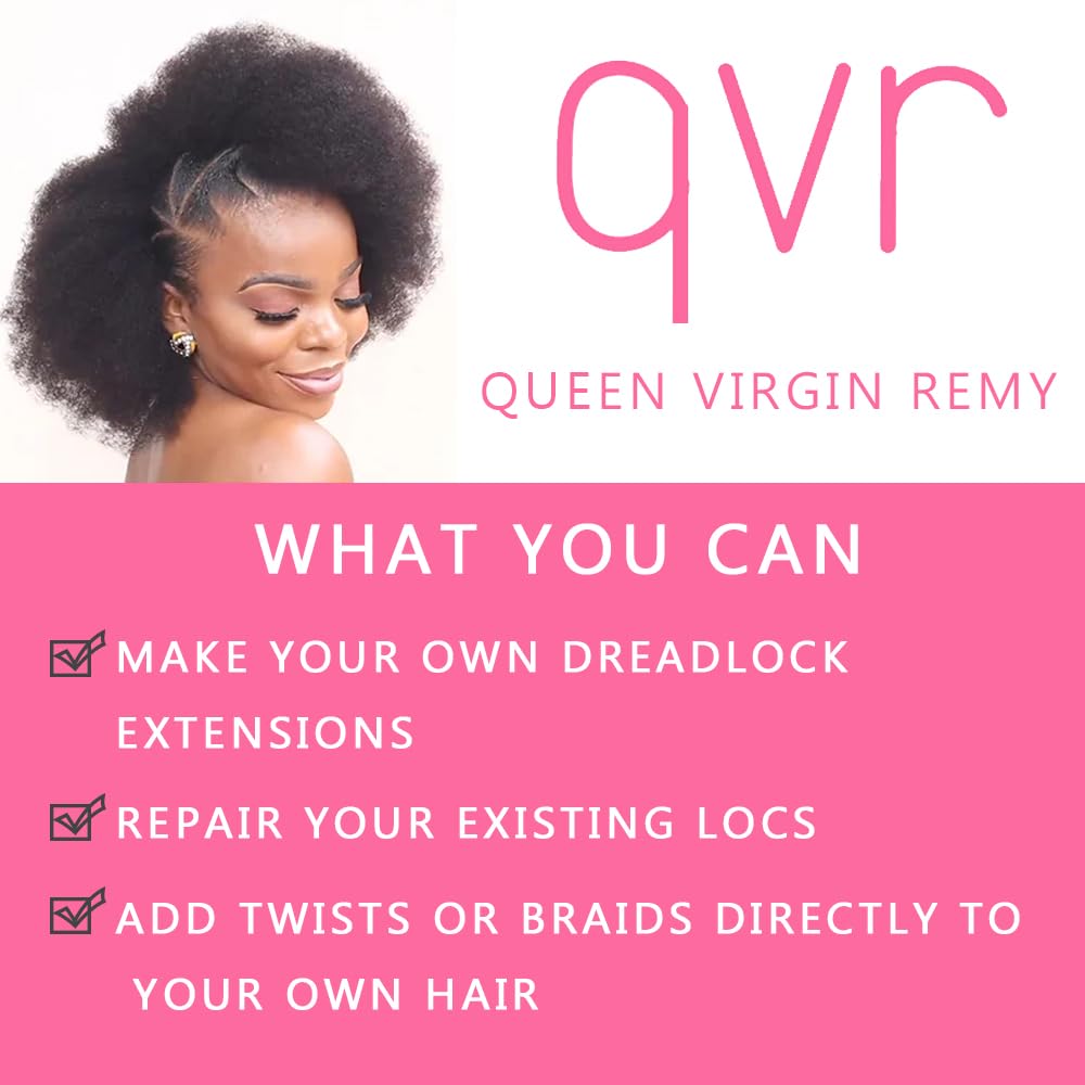 QVR Afro Kinkys Bulk Human Hair for Dreadlock Extensions Repair Locs 50 Gram/Pack,Honey Blonde 14inches Mini Spring Twist Braiding Afro Kinky Human Hair for LocKs