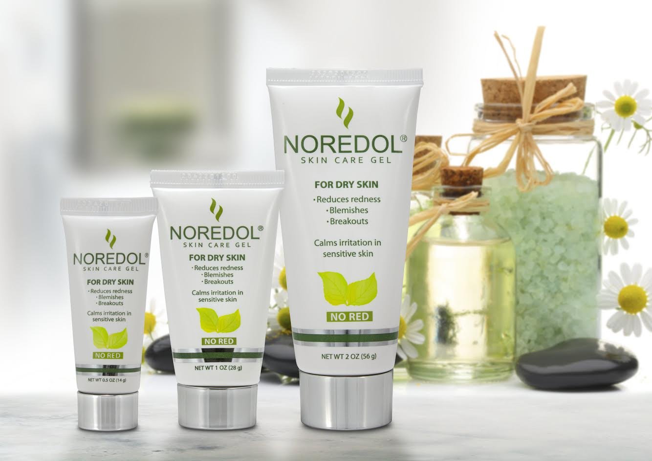 Noredol Skin Care Gel - Redness Relief Moisturizer for Dry Skin - Rosacea Treatment for Face - Soothes Prone Skin and Irritation - Fragrance Free 2 oz.