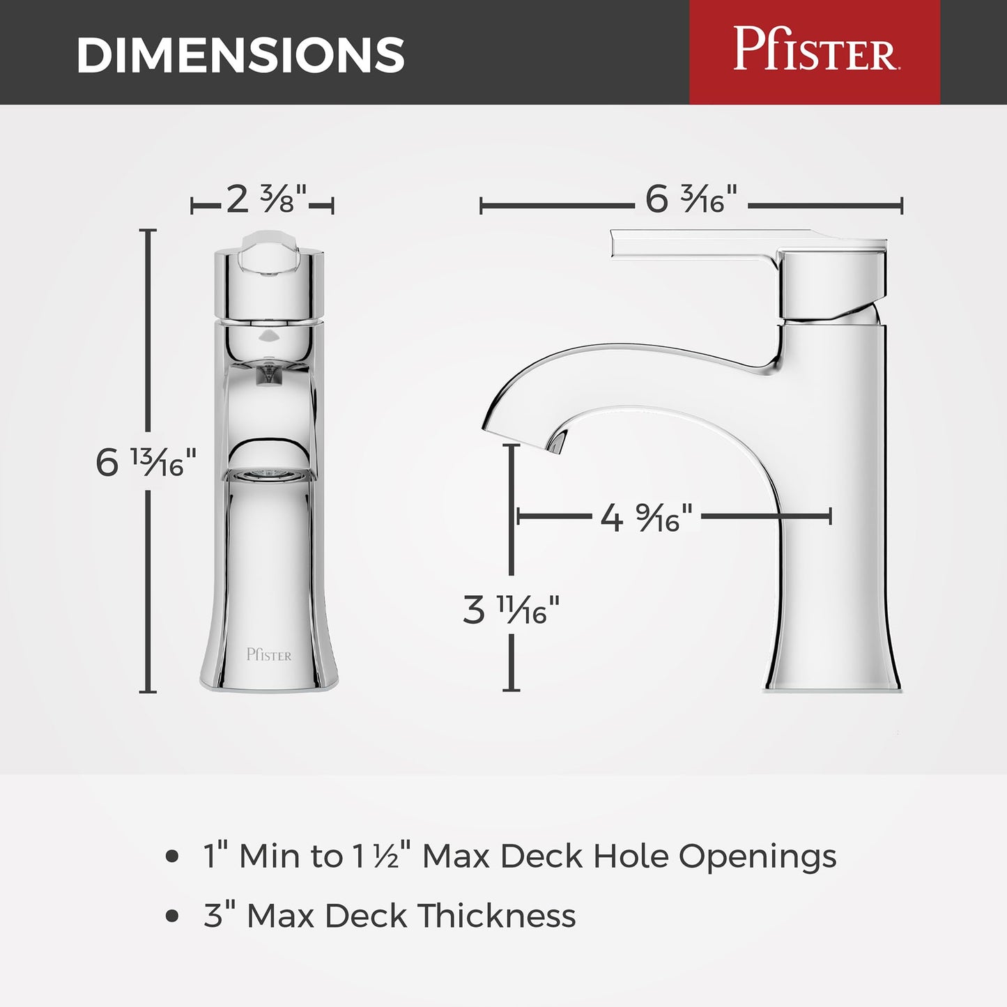 Pfister Vaneri Single Control Lavatory Faucet in Polished Chrome