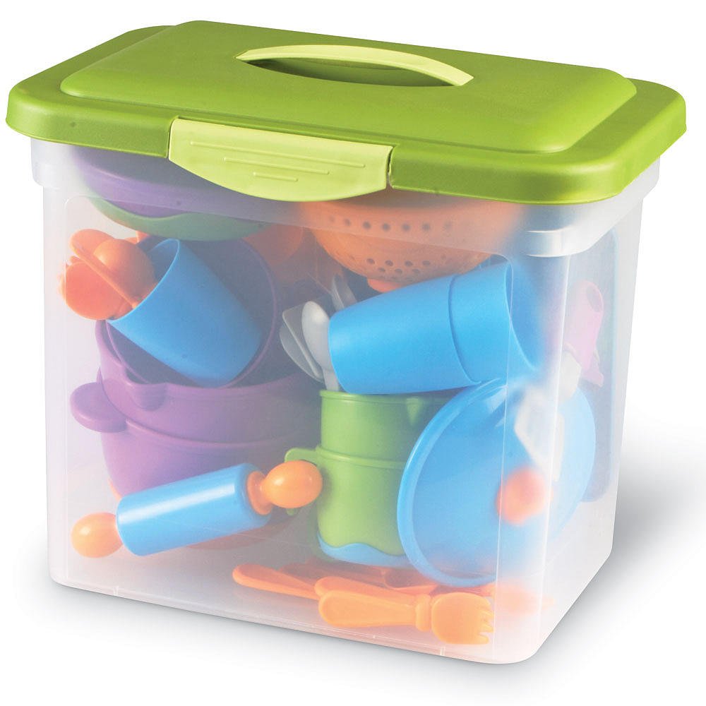Learning Resources New Sprouts Classroom Kitchen Set - 45 Pieces, Ages 2+ Pretend Play Food for Toddlers, Preschool Learning Toys, Kitchen Play Toys for Kids