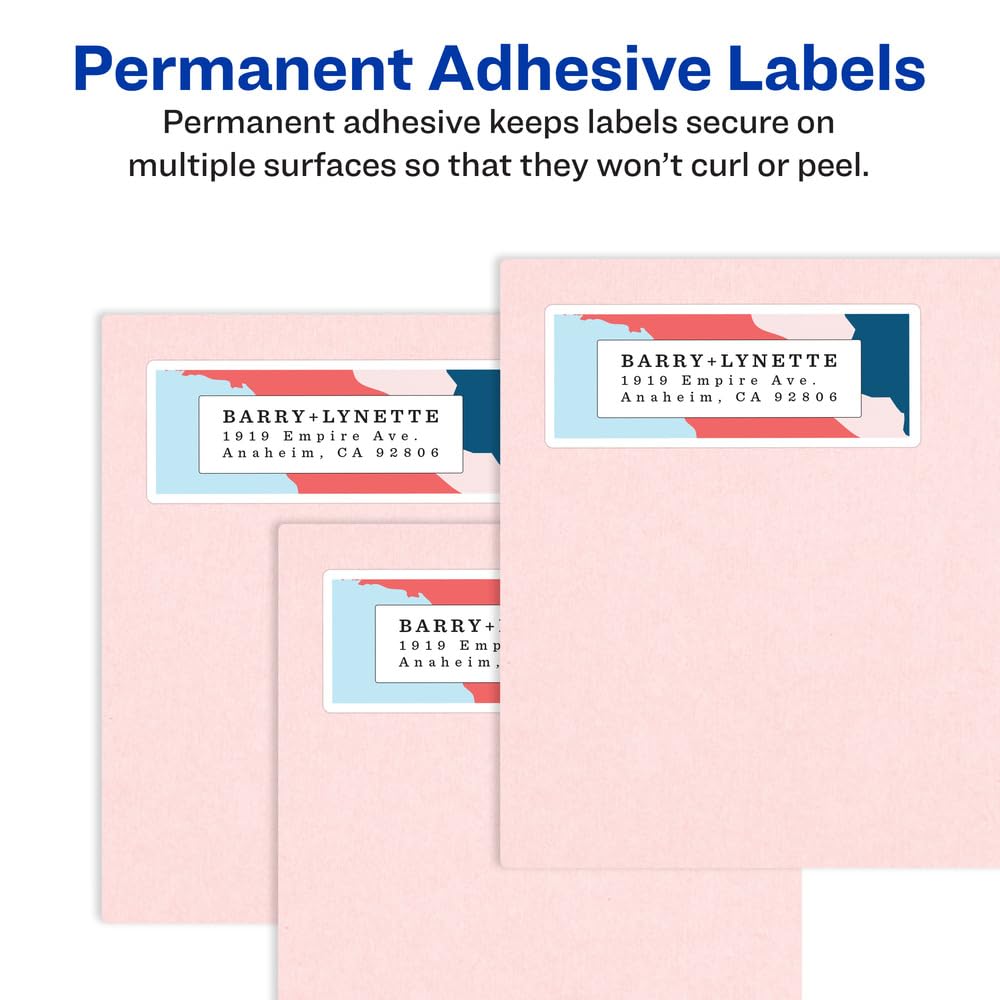 Avery Printable Shipping Labels with Sure Feed, 3.5" x 5", White, 1,000 Blank Mailing Labels (95935)