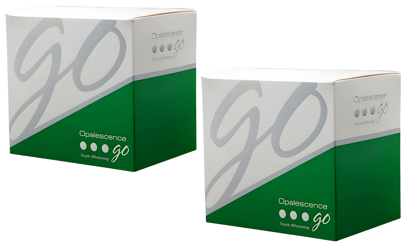 Opalescence Go - Prefilled Teeth Whitening Trays - Original 15% - 4 Treatments (2 Packs) - Hydrogen Peroxide with PF - Cool Mint - Made by Ultradent. 4648-2