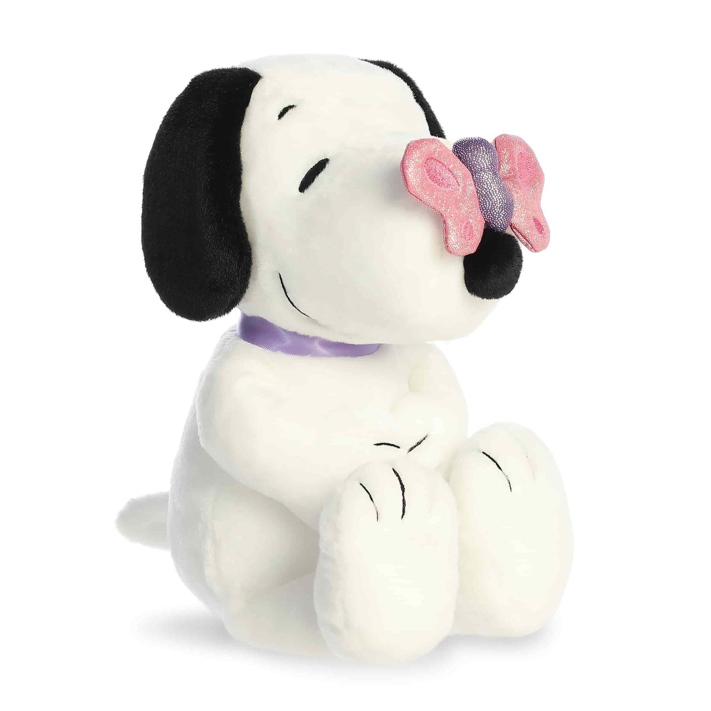 Aurora® Adorable Peanuts® Snoopy™ Stuffed Animal - Officially Licensed Toys for All Snoopy Fans - Seasonal Plush for The Spring Season - Pink Butterfly 9 Inches