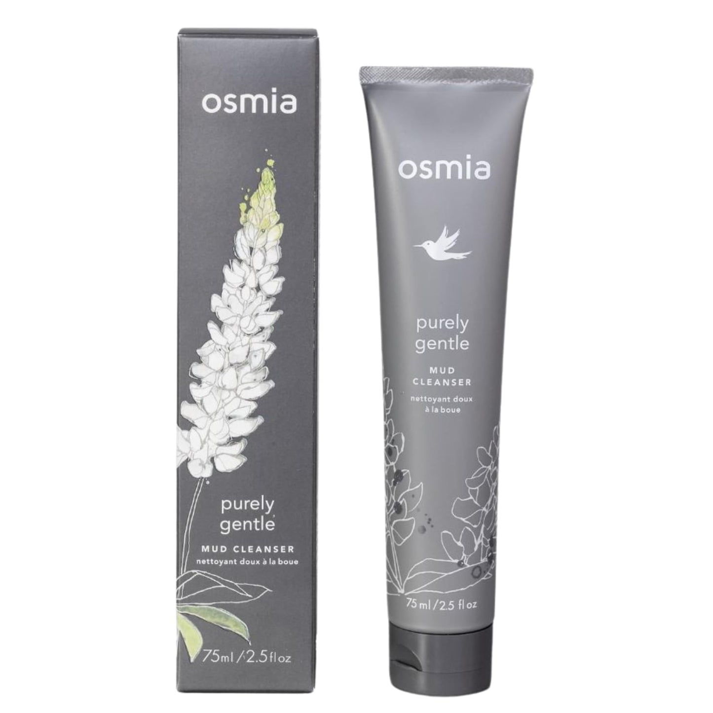 Osmia - Natural Purely Gentle Mud Cleanser | Clean Beauty For Healthy Skin (2.5 fl oz | 75 ml)