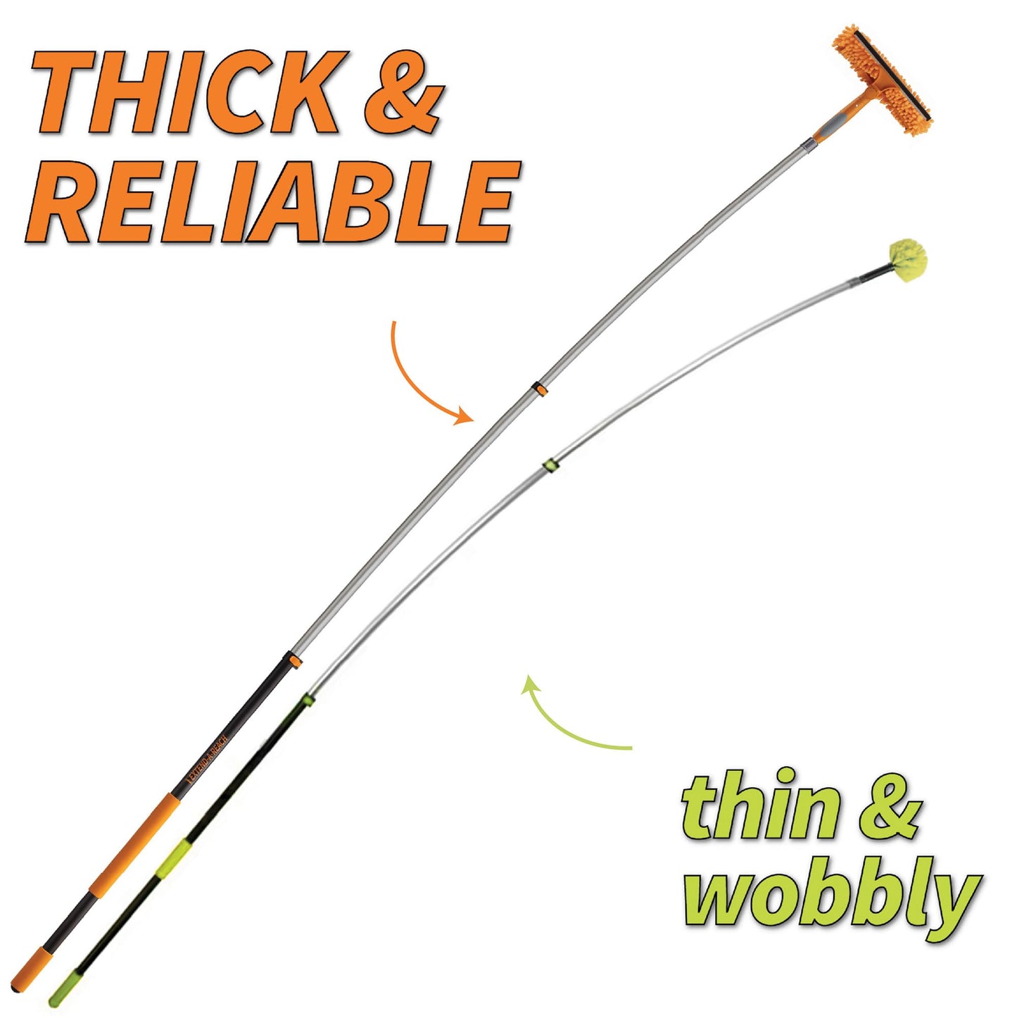 5-24ft Window Washing Kit with Extension Pole (30+ Foot Reach) // Window Cleaning Tool & Window Washer Squeegee with Telescopic Extension Pole // Best Indoor Outdoor Window Washing Equipment
