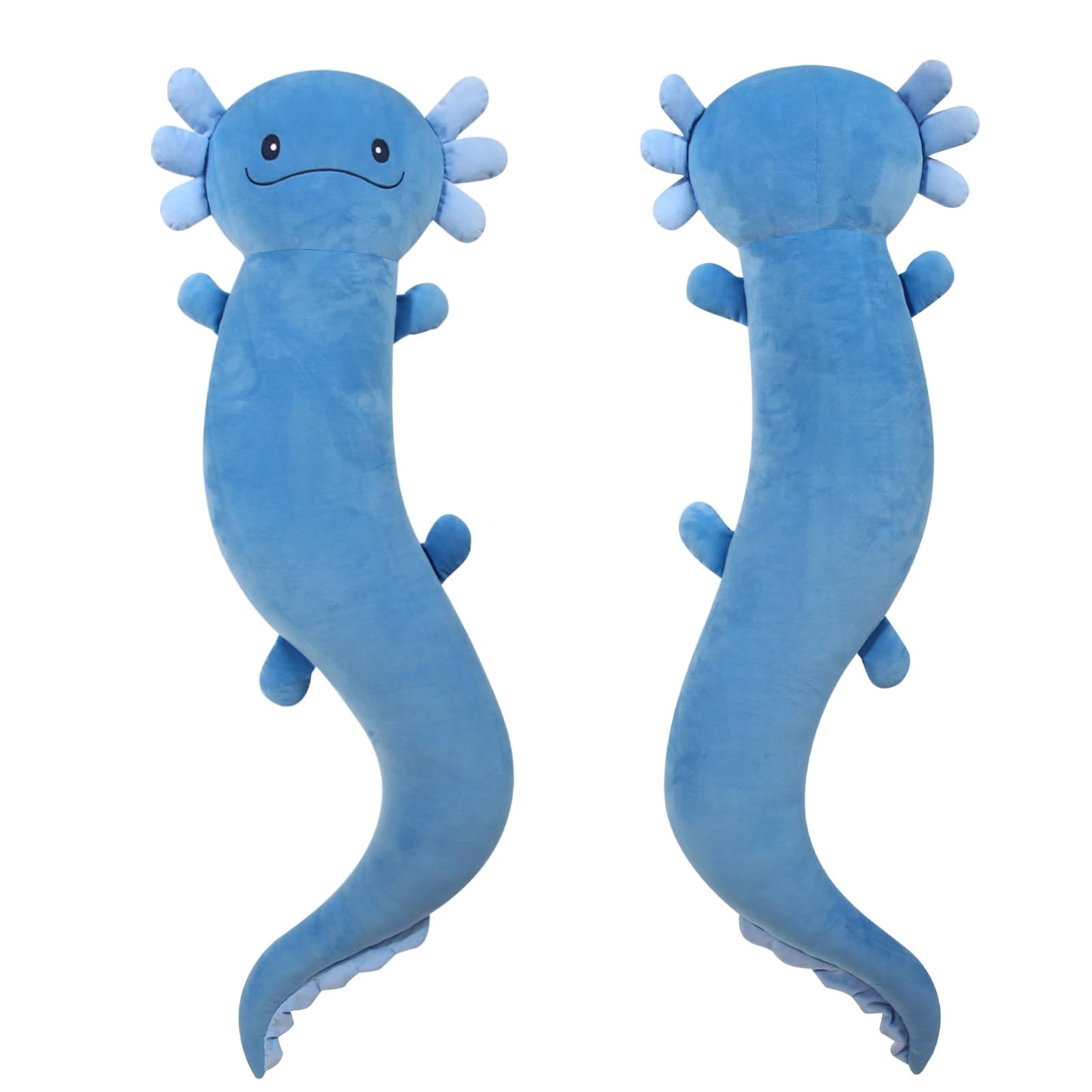 48 inch Giant Axolotl Plush Stuffed Animal, Big Blue Axolotl Glow in The Dark Fluorescent Plushies, Jumbo Salamander Body Pillow Gifts for Kids Adults, Birthday