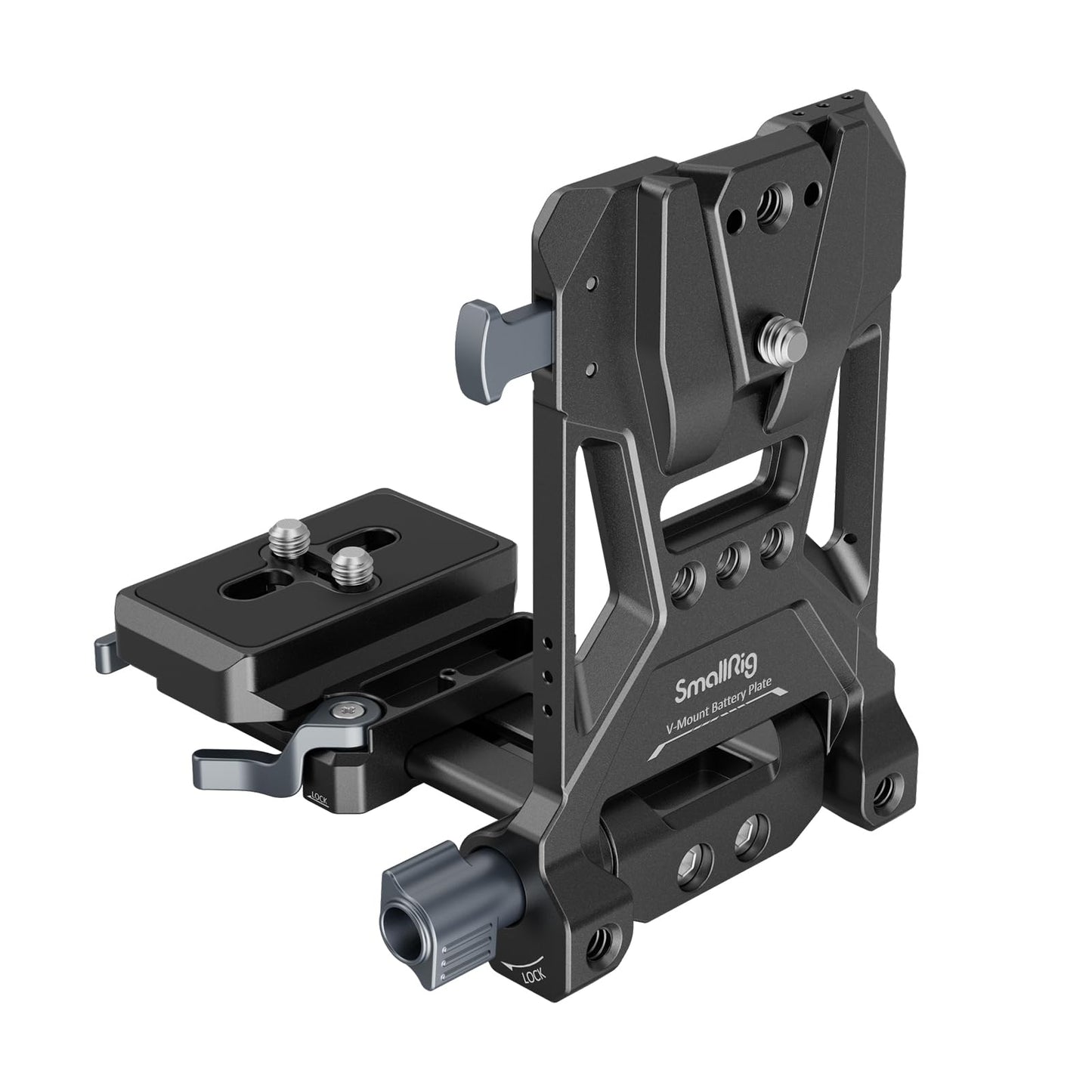 SMALLRIG V-Mount Battery Plate, V Lock Battery Plate with Dual Quick Release Plate for Arca-Swiss, L-Shape Compact & Foldable V Mount Battery Plate for V Mount Battery, DSLR Camera, Tripod