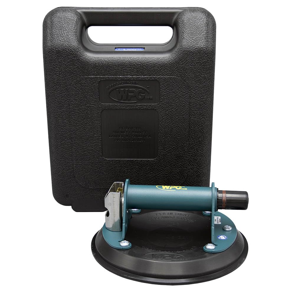 8" Wood's Powr-Grip N4300 Metal Handle ABS Plunger Vacuum Suction Cup Lifter 125lbs Capacity w/Case
