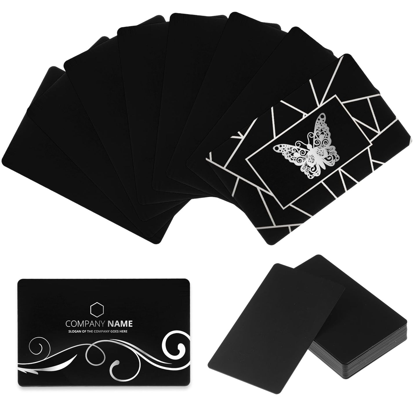 Metal Business Cards Anodized 0.8 mm Thick Aluminum Blanks 3.4 x 2.1 Inch Printable Metal Business Card for Custom Pattern(100 Pieces)