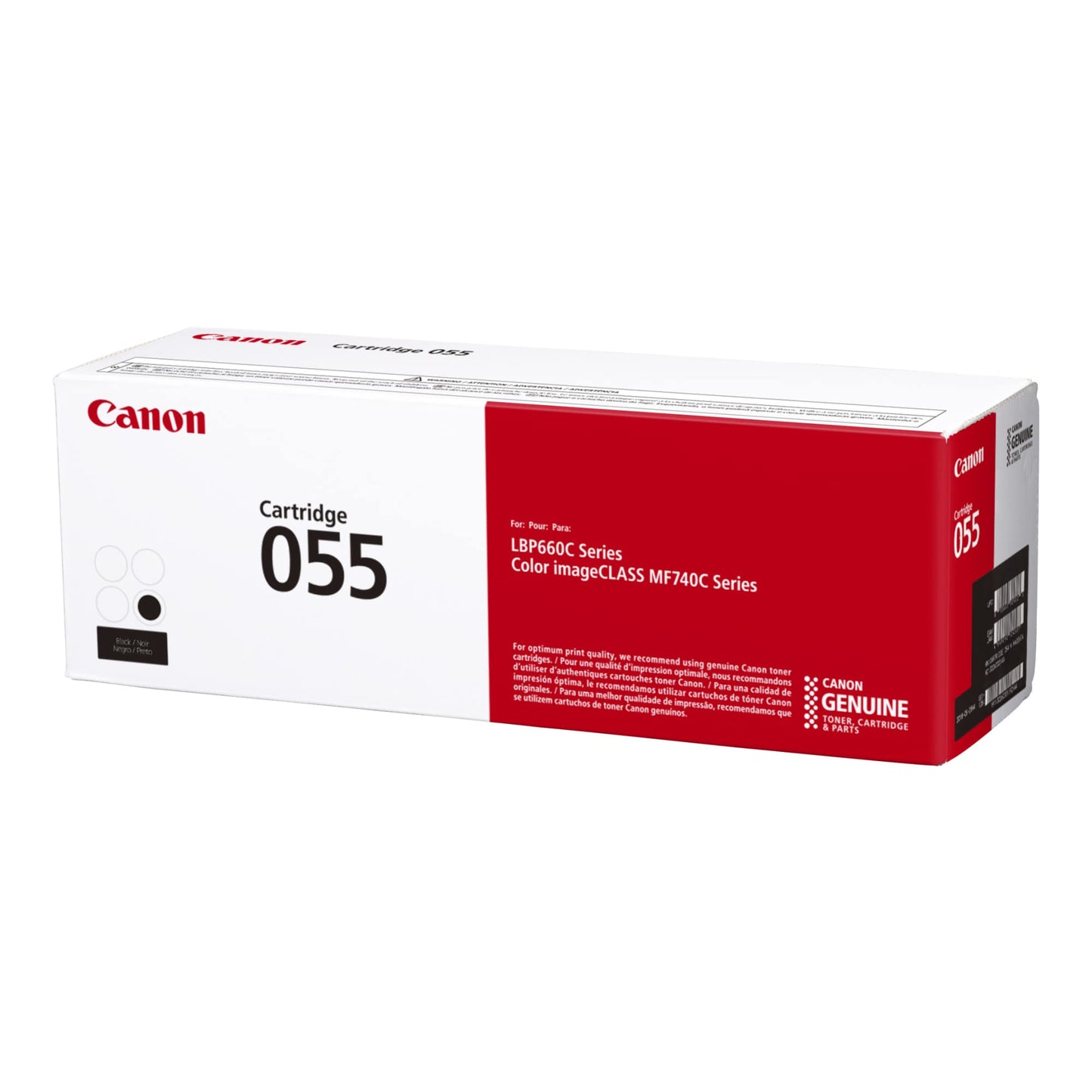 Canon Genuine Toner, Cartridge 055 Black (3016C001) 1 Pack Color imageCLASS MF741Cdw, MF743Cdw, MF745Cdw, MF746Cdw, LBP664Cdw Laser Printers