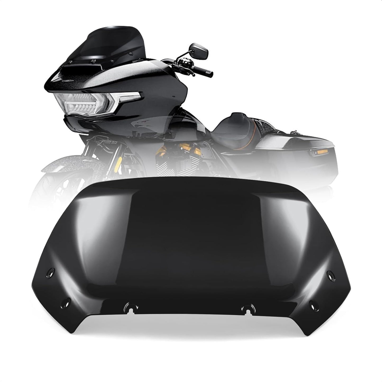 WYNMOTO Black 10" Windshield Windscreen Wind Splitter Fit for Harley Road Glide CVO 2024, Dark Tinted Wind Shield Windscreen Air Deflector for Harley Davidson Road Glide CVO FLTRXSE 2023-2024