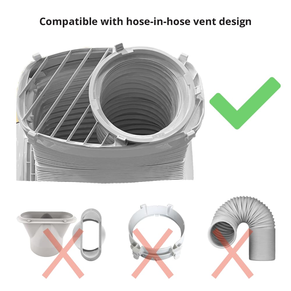 AC Vent Exhaust Hose Adapter Plate for DIY Window and Sliding Doors compatible with Midea Duo