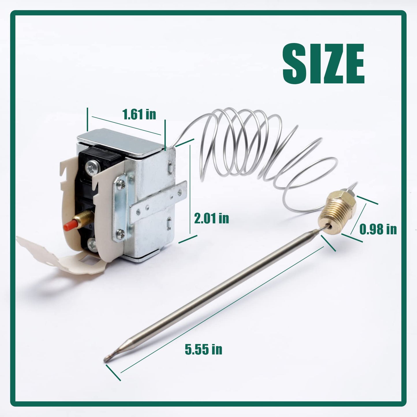 PP10084 high limit thermostat fryer switch Lchmo5030 compatible with Pitco Fryer, 1/4" Thread Mpt Stuff, 450°F/230°C Hi Limit Safety Thermostat 5225-11B fit for VF35 MGII SG14 35C 45C+ 18S 18 E500D