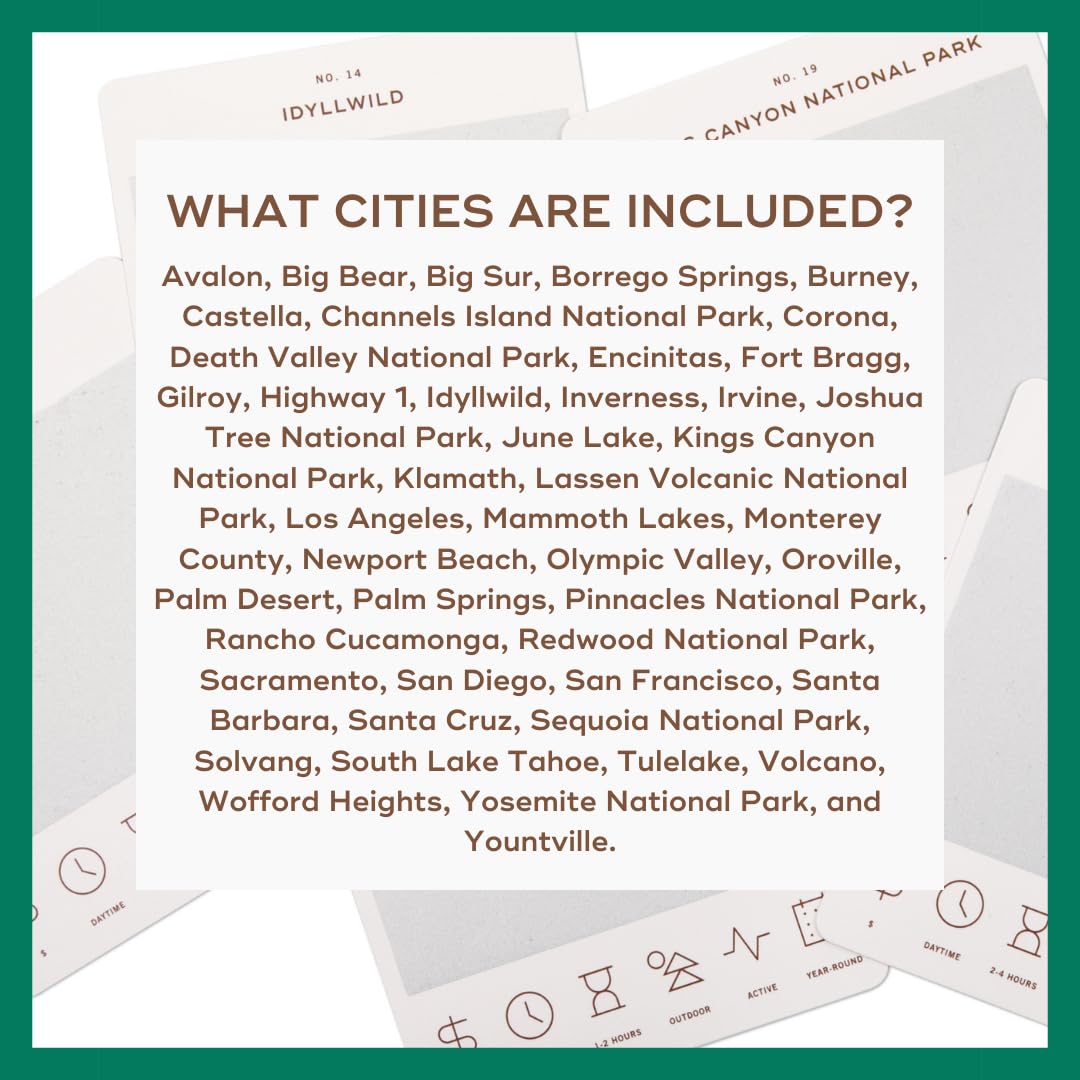 Reach International Outfitters California Adventure Bucket List: 50 Scratch-Off Cards for Outdoor Activities, Tourist Attractions, and Road Trips - Perfect Travel Gift and Guide for Exploring