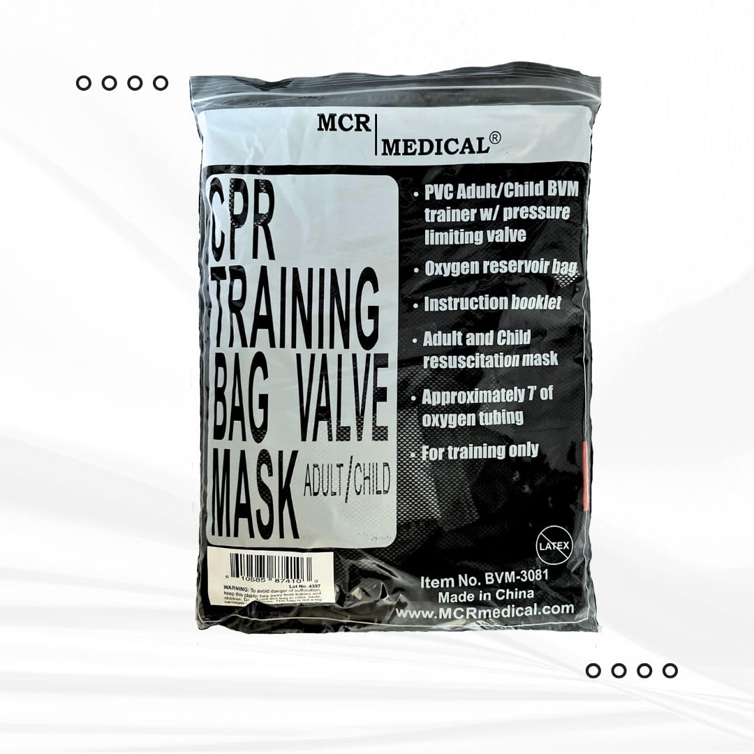 MCR Medical 4-Pack CPR Training Bag Valve Mask (BVM) ADULT/CHILD in Mesh bag, BVM-3081-004