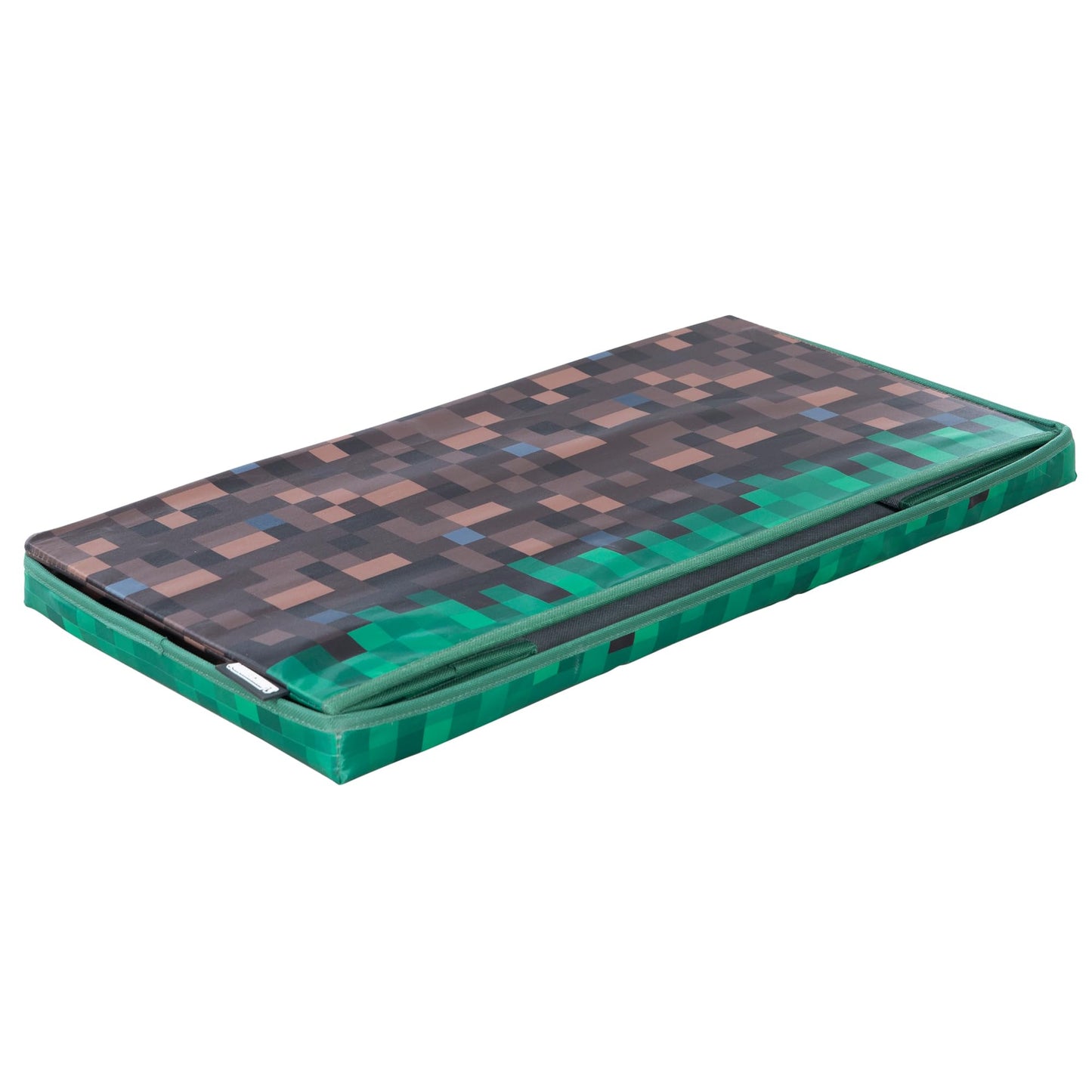 Minecraft: Bench Storage Box - Large - Pixel Grass Block, Collapsible Toy Storage w/Lid, Footrest, 11.8 x 23.6 x 11.8, Game Theme Decor, Licensed