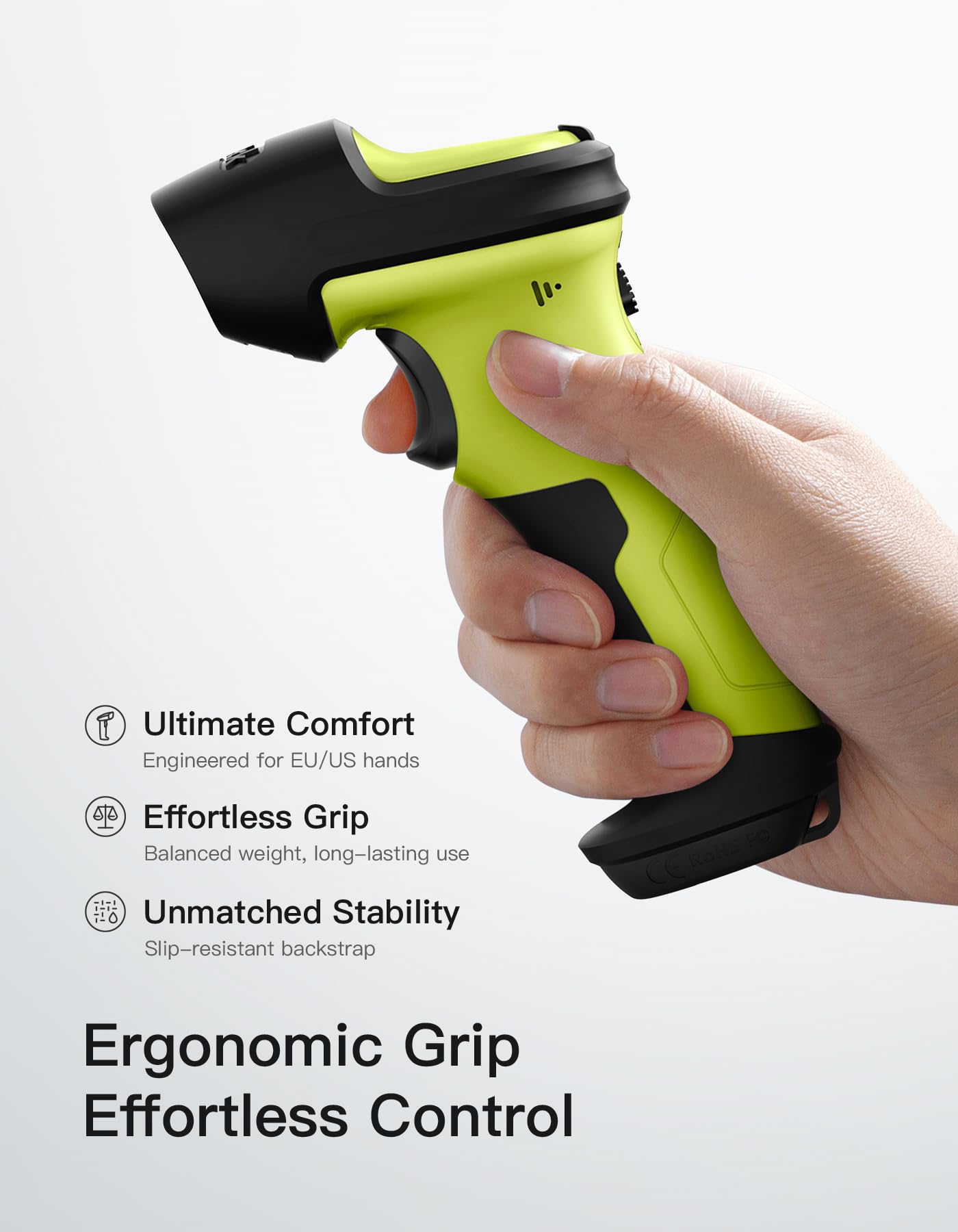 Inateck 2D Barcode Scanner, Wireless Bluetooth QR Code Scanner with AI APP & SDK, 180-Day Battery Life, Fast & Accurate Scanning, Compatible with iOS/Android/Windows, BCST-72 Green