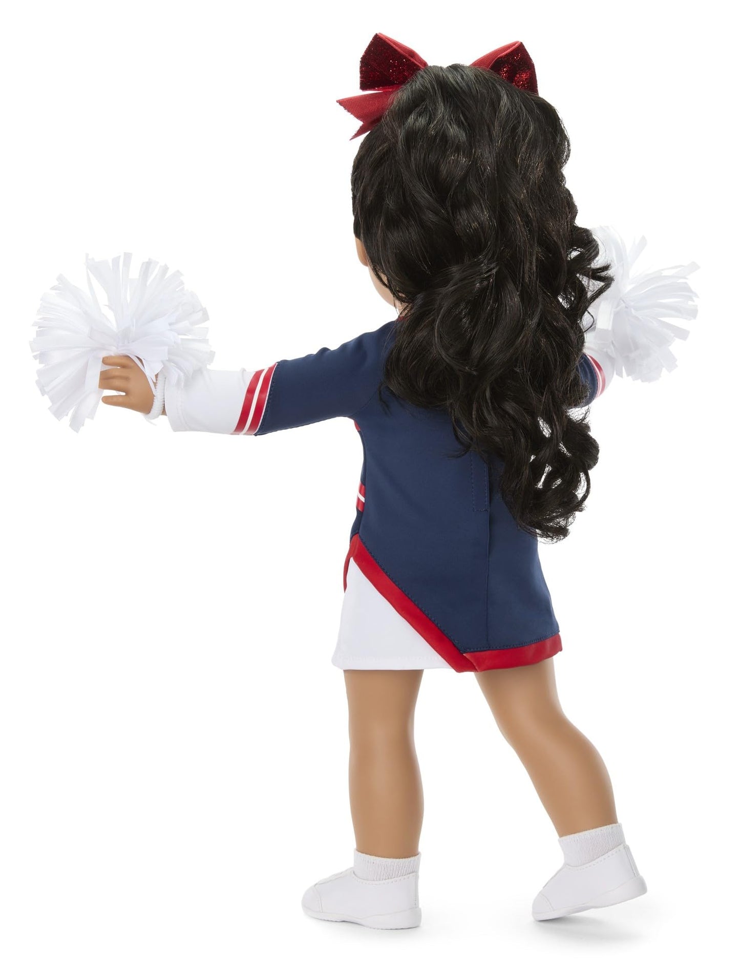 American Girl New England Patriots Cheer Uniform 18 inch Doll Clothes with Pom Poms, Navy and Red, 5 pcs, Ages 6+