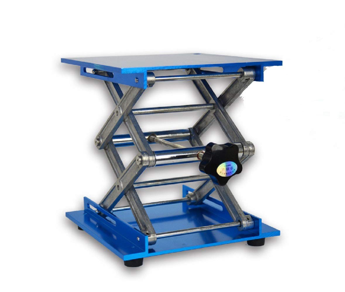 Lab Jack Stand Table Lift Laboratory Lift Aluminium Oxide Lab Stand Lifter Scientific Scissor Lifting Jack Platform (6''X6'')