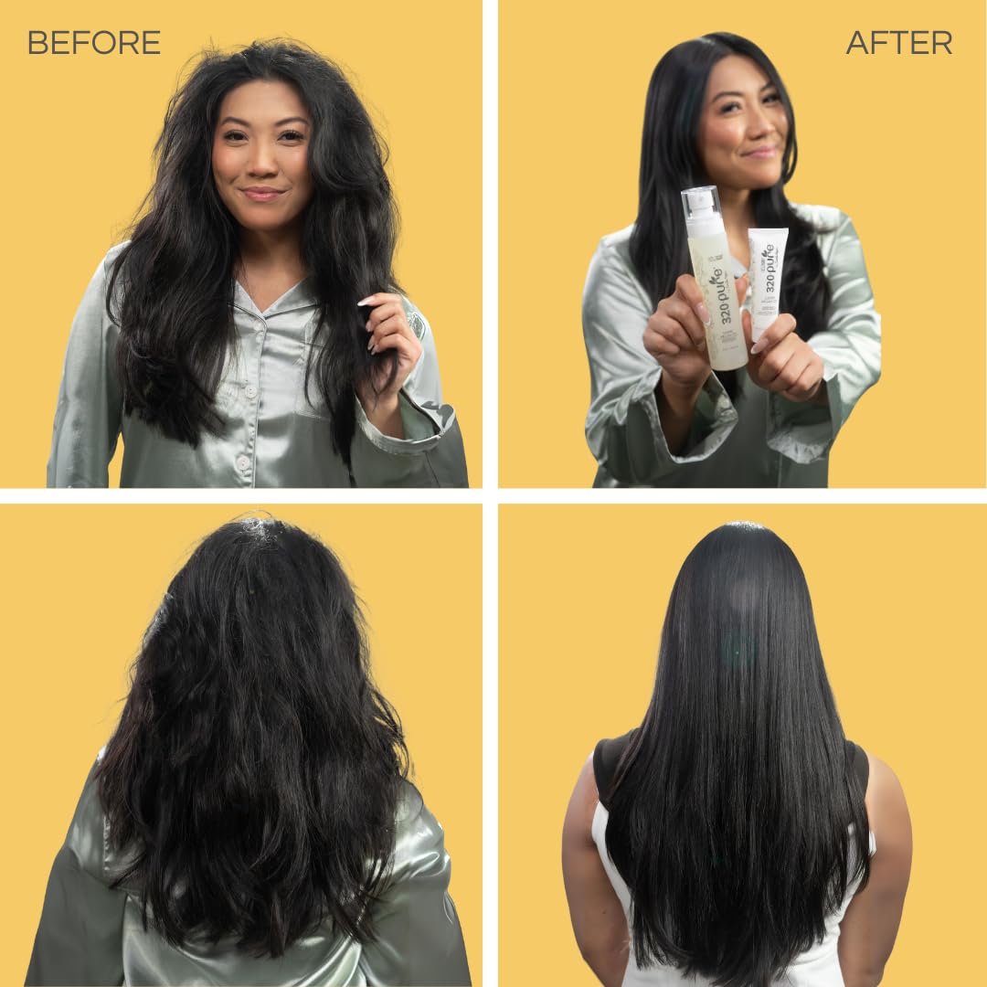 320Pure Lustre Argan Oil For Hair 4oz Pump, Aceite de argán para el cabello, Argan Oil Hair Treatment with Pure Argon, For Color-Treated, Damaged, Dry, Straight and Curly